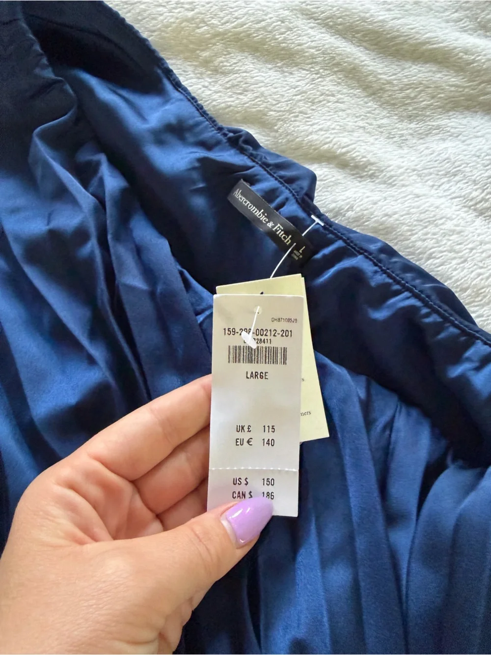 Navy Blue Pleated Dress